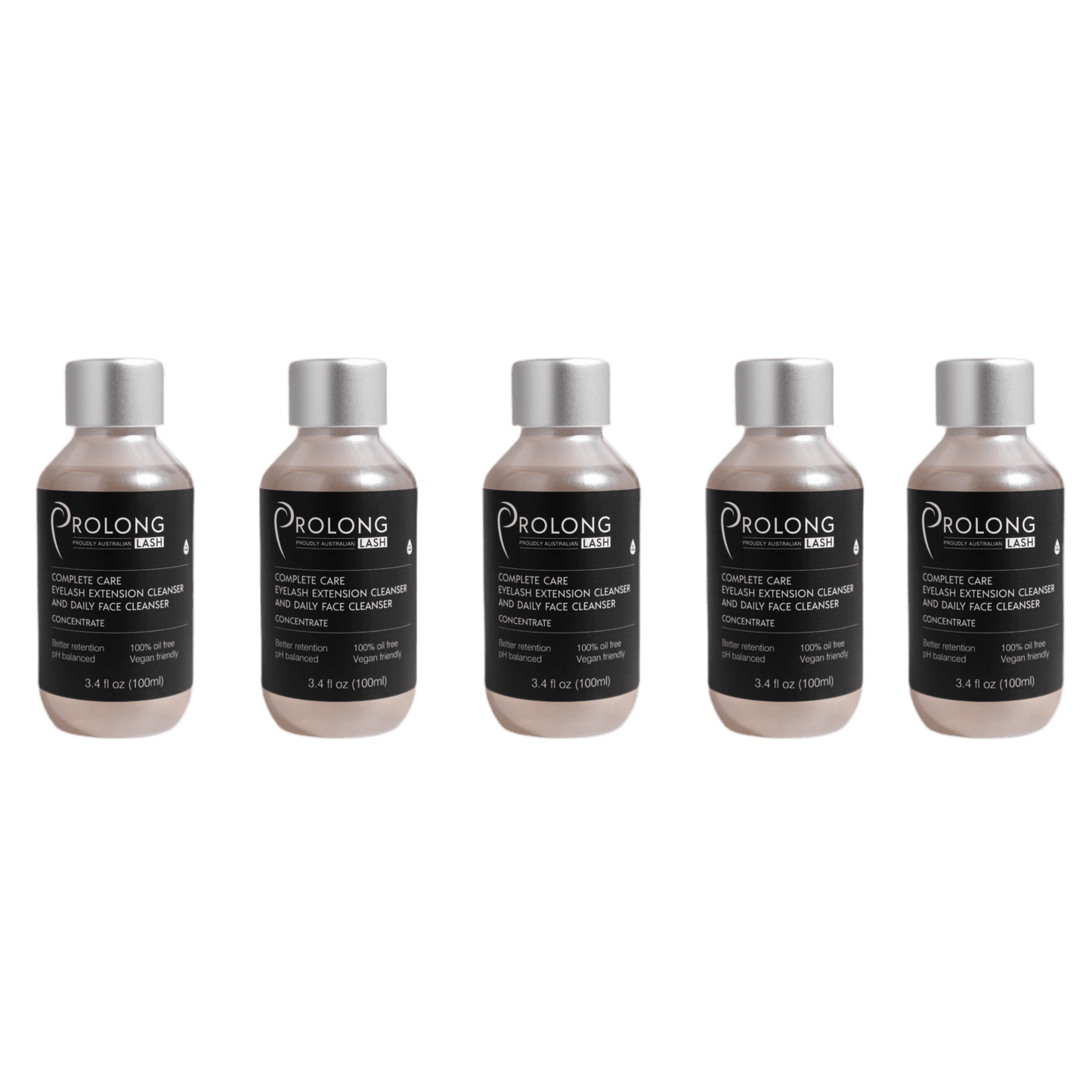 5 flacons de Prolong Nettoyant Concentré.